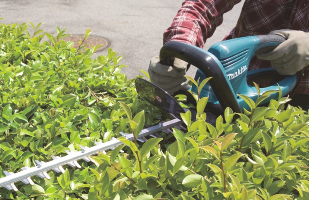 Makita heggenschaar in de tuin